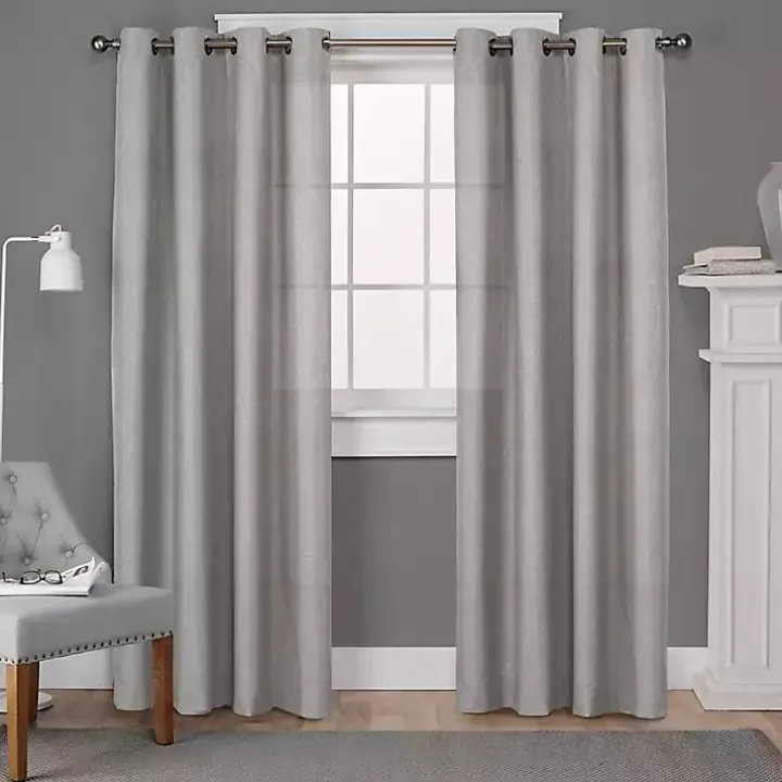Light Gray Lila Curtain Panel Set, 84 in.