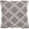 Light Gray Woven Diamond Pillow