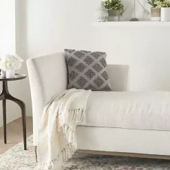 Light Gray Woven Diamond Pillow