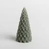 Light Green Christmas Tree Pillar Candle, 5 in.