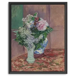Lilacs and Peonies Framed Canvas Art Print