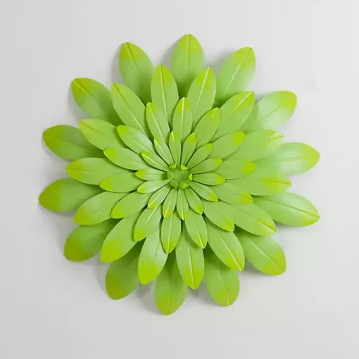 Lime Metal Flower Outdoor Wall Plaque