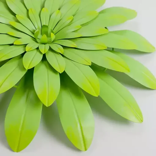 Lime Metal Flower Outdoor Wall Plaque