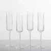 Linear Ribbed Champagne Flutes, Set of 4