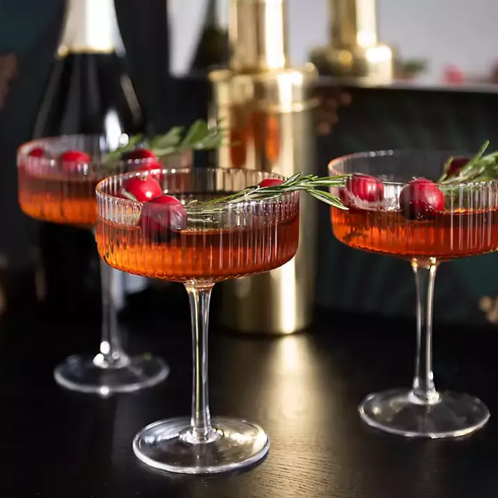 Linear Ribbed Coupe Glass