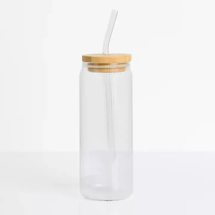 Linear Ribbed Glass Tumbler