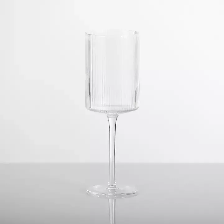 Linear Ribbed Goblet Wine Glass
