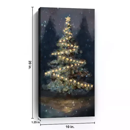 Lit Up Christmas Tree Canvas Art Print