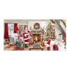 Living Room at Christmas Canvas Art Print