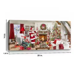 Living Room at Christmas Canvas Art Print