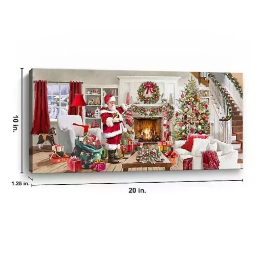 Living Room at Christmas Canvas Art Print