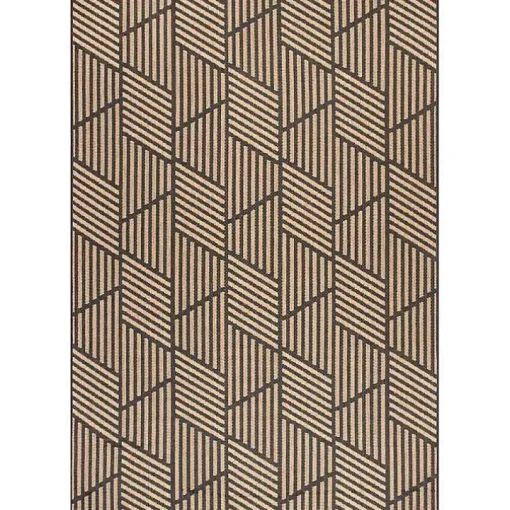 Lori Dark Gray Modern Geometric Outdoor Rug, 8x10