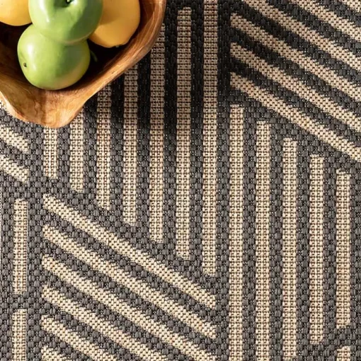 Lori Dark Gray Modern Geometric Outdoor Rug, 8x10