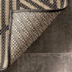 Lori Dark Gray Modern Geometric Outdoor Rug, 8x10
