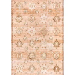 Lottie Peach Vintage Washable Area Rug, 8x10