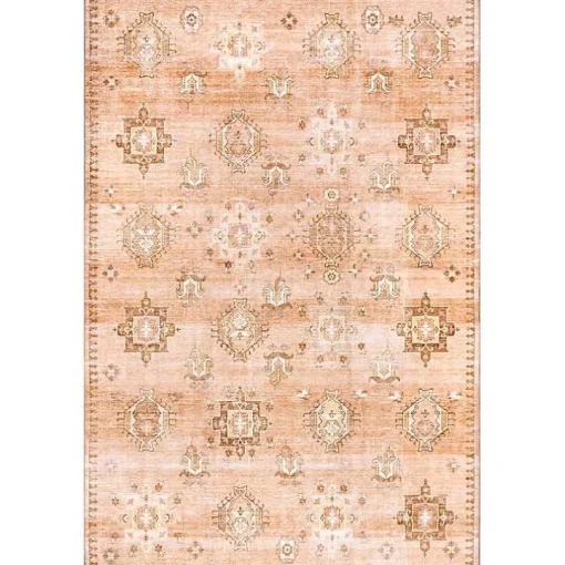 Lottie Peach Vintage Washable Area Rug, 8x10