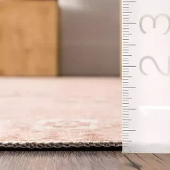 Lottie Peach Vintage Washable Area Rug, 8x10