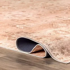 Lottie Peach Vintage Washable Area Rug, 8x10