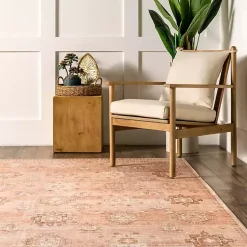 Lottie Peach Vintage Washable Area Rug, 8x10