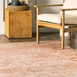 Lottie Peach Vintage Washable Area Rug, 8x10