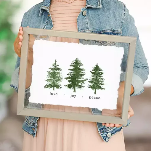 Love Joy Peace Trees Wall Plaque