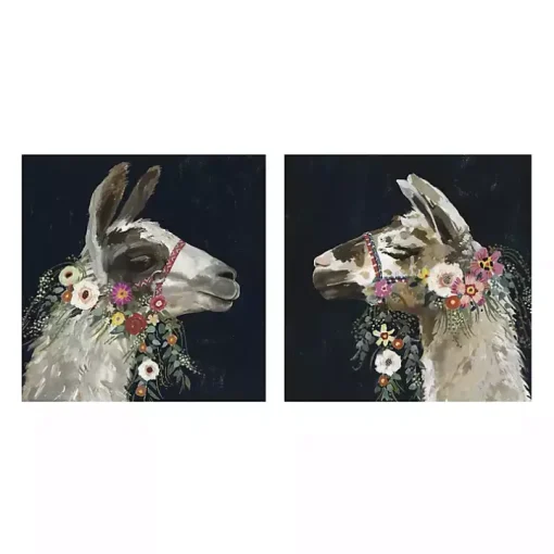 Lovely Llama Canvas Art Prints, Set of 2