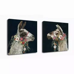 Lovely Llama Canvas Art Prints, Set of 2