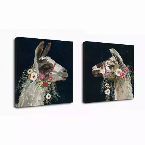 Lovely Llama Canvas Art Prints, Set of 2