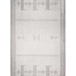 Lowden Gray Tribal Outdoor Rug, 5x8