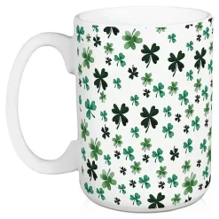 Luck of the Irish Shamrocks Mugs, Set of 2