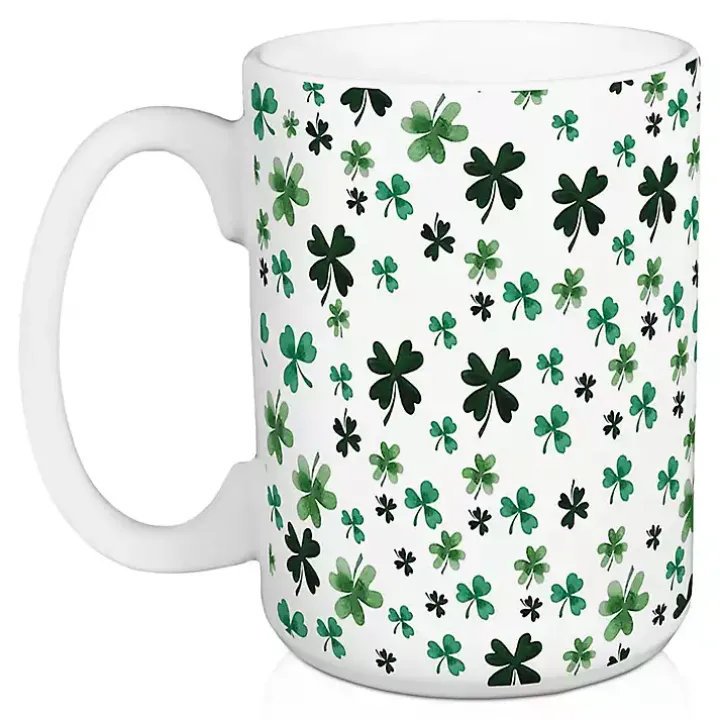 Luck of the Irish Shamrocks Mugs, Set of 2