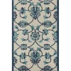 Lyla Blue Floral Damask Indoor/Outdoor Rug, 5x8