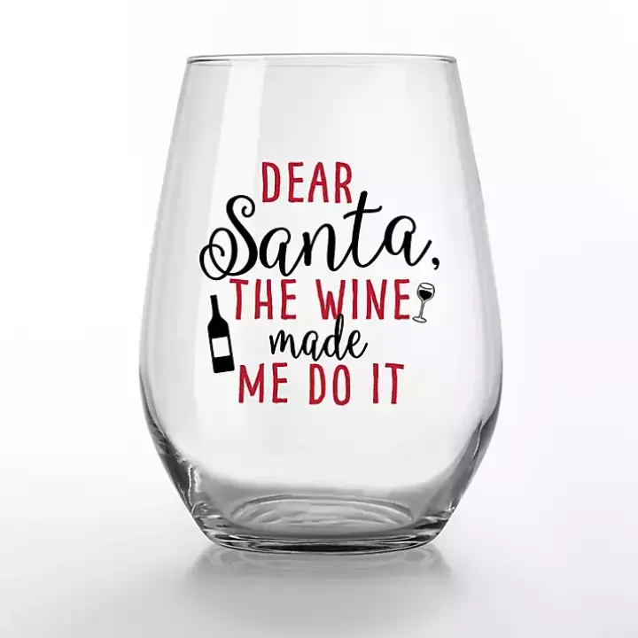 Made Me Do It Christmas Wine Glasses, Set of 2
