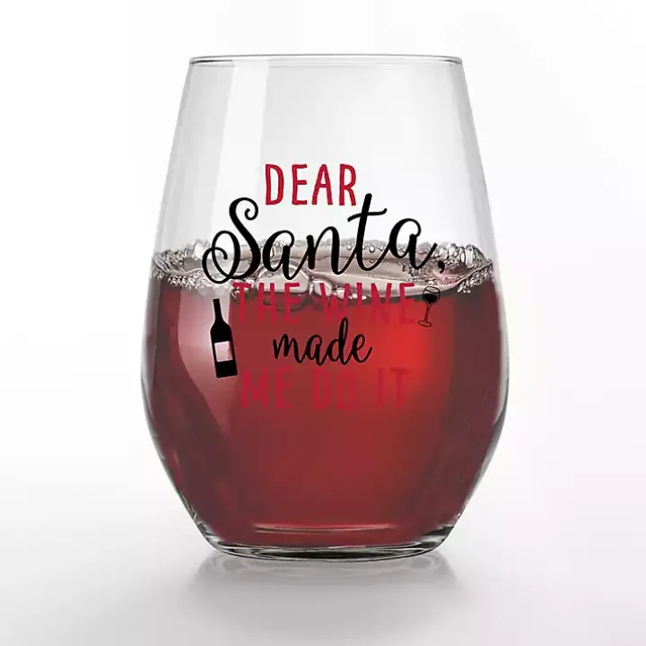 Made Me Do It Christmas Wine Glasses, Set of 2