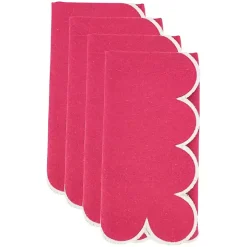 Magenta Scalloped Edge Napkins, Set of 4