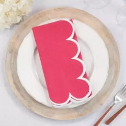 Magenta Scalloped Edge Napkins, Set of 4