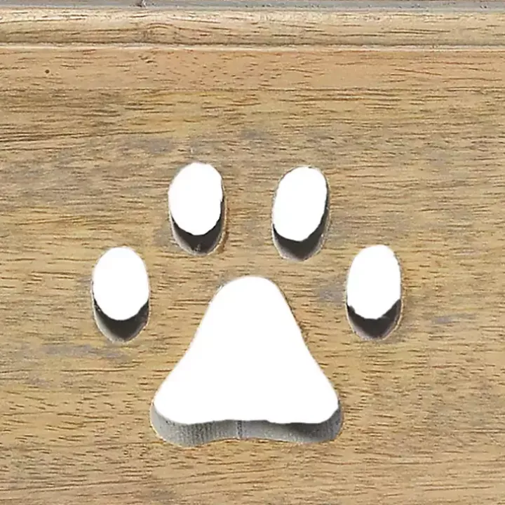 Mango Wood Heart Cutout Dog Bowl