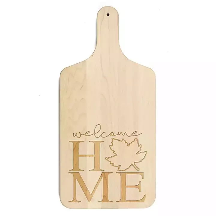 Maple Wood Welcome Home Leaf Cutting Board