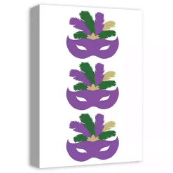 Mardi Gras Masks Canvas Wall Plaque