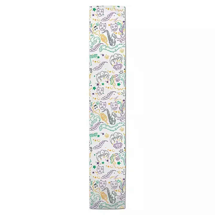 Mardi Gras Party Table Runner, 90 in.