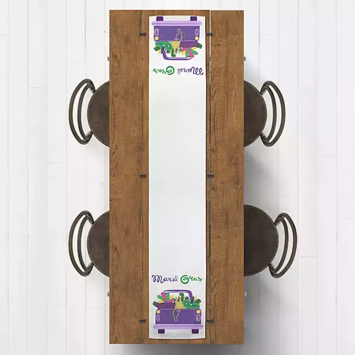 Mardi Gras Truck Table Runner, 72 in.