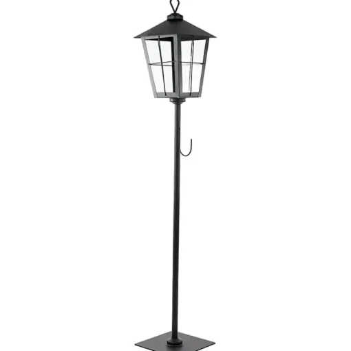 Matte Black Lantern Post with Wreath Holder
