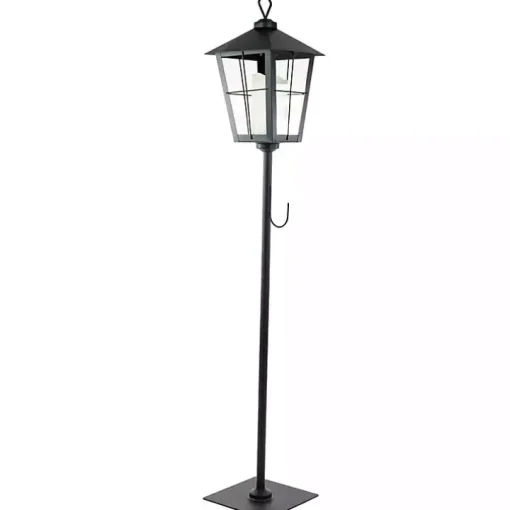 Matte Black Lantern Post with Wreath Holder