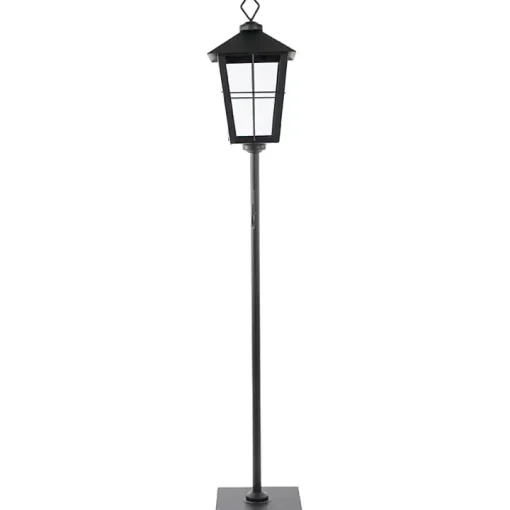 Matte Black Lantern Post with Wreath Holder