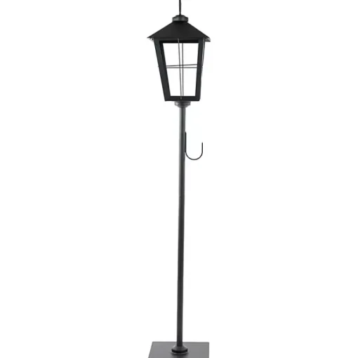 Matte Black Lantern Post with Wreath Holder