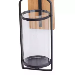 Matte Black Poplar Wood Sconce