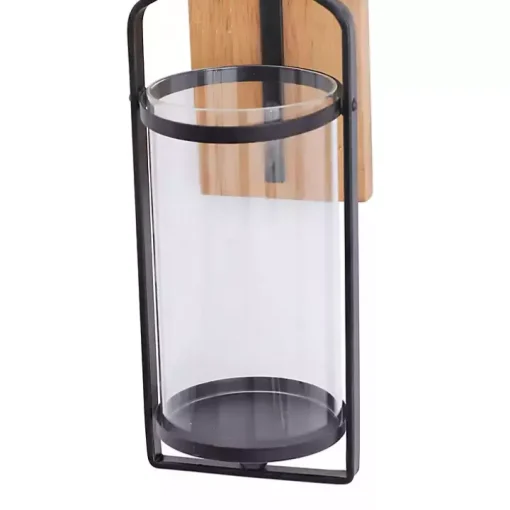 Matte Black Poplar Wood Sconce