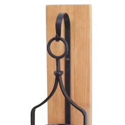 Matte Black Poplar Wood Sconce
