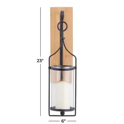 Matte Black Poplar Wood Sconce