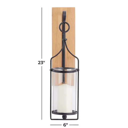 Matte Black Poplar Wood Sconce